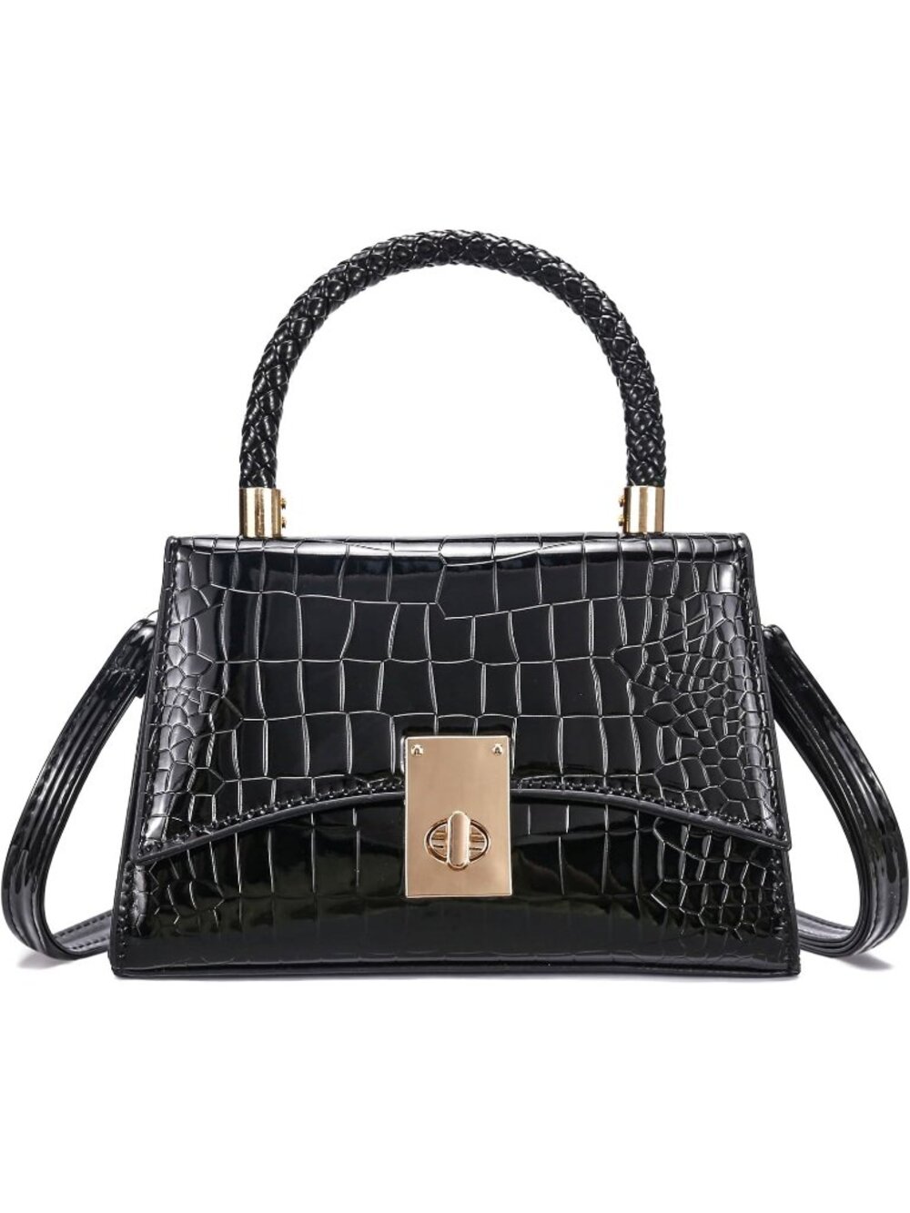 Women's Black Small Crossbody Bag Mini Satchel Cute Shoulder Purse Bag